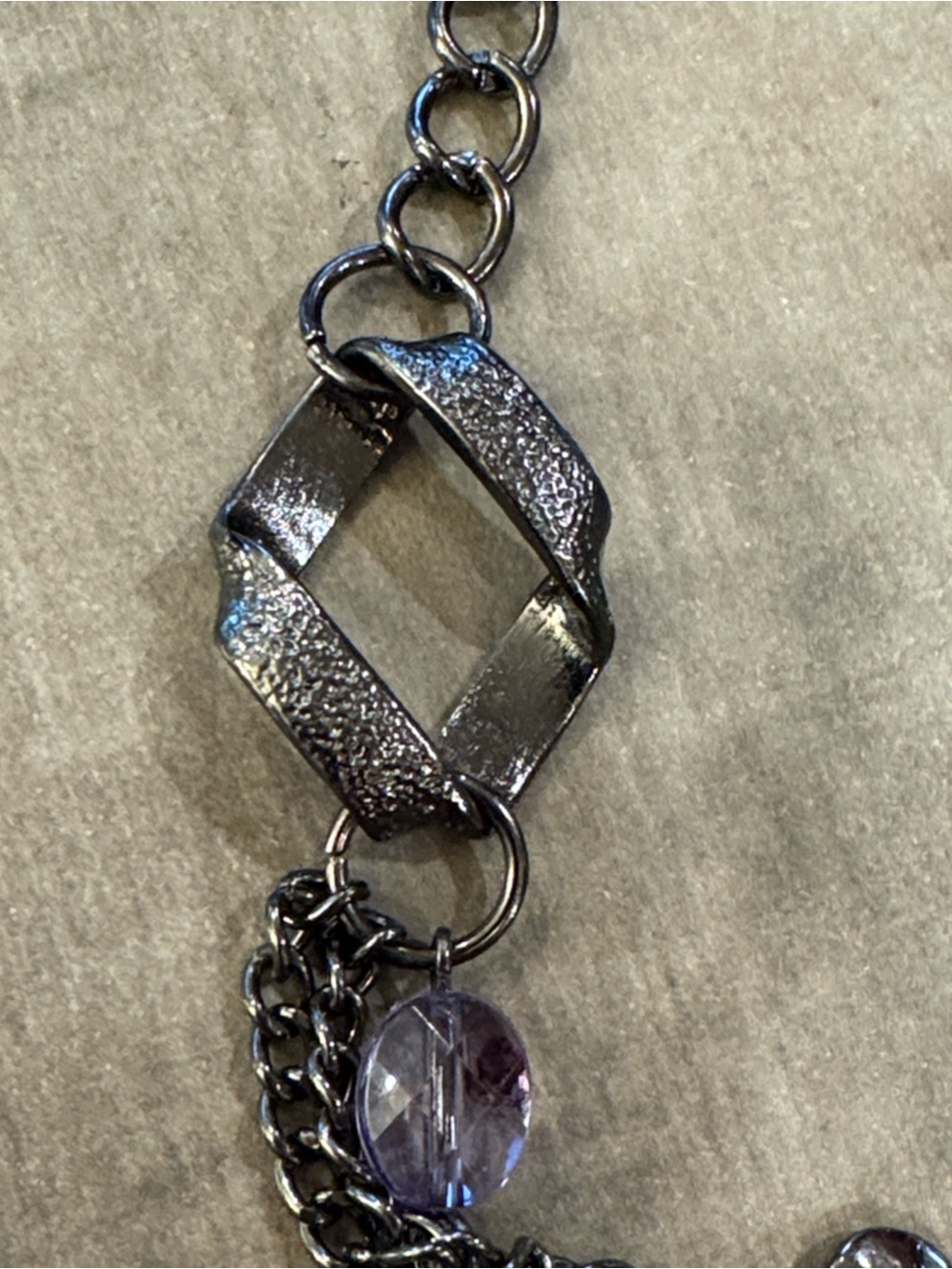 New York Co Women's multistrand Layered Purple Crystal Necklace - Picture 6 of 7